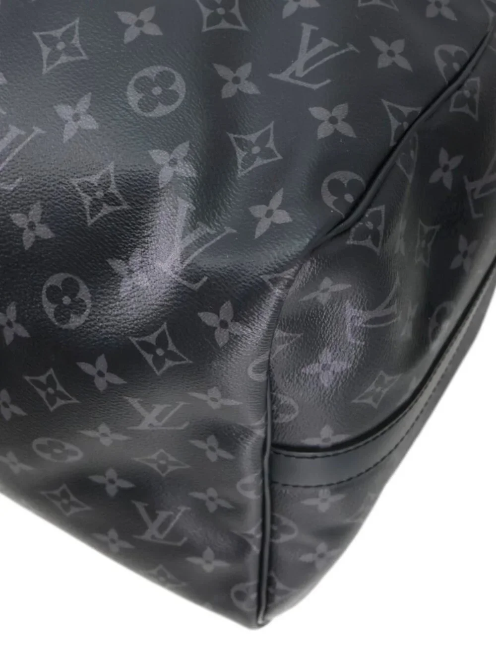 Louis Vuitton Keepall 55 Bandouliere Monogram Eclipse Travel Bag Black
